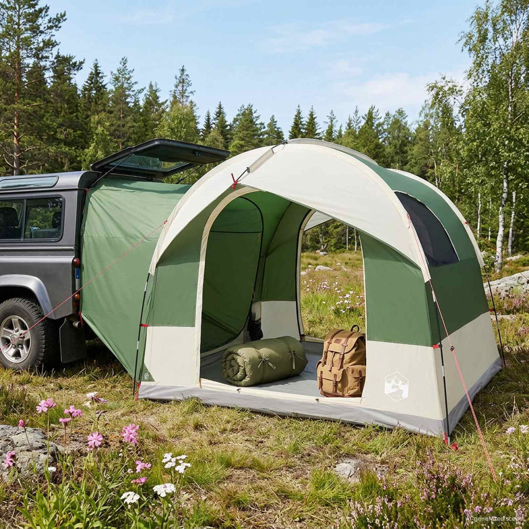 Bagagerums telt med regnklæde vandafvisende Grøn 4-personers