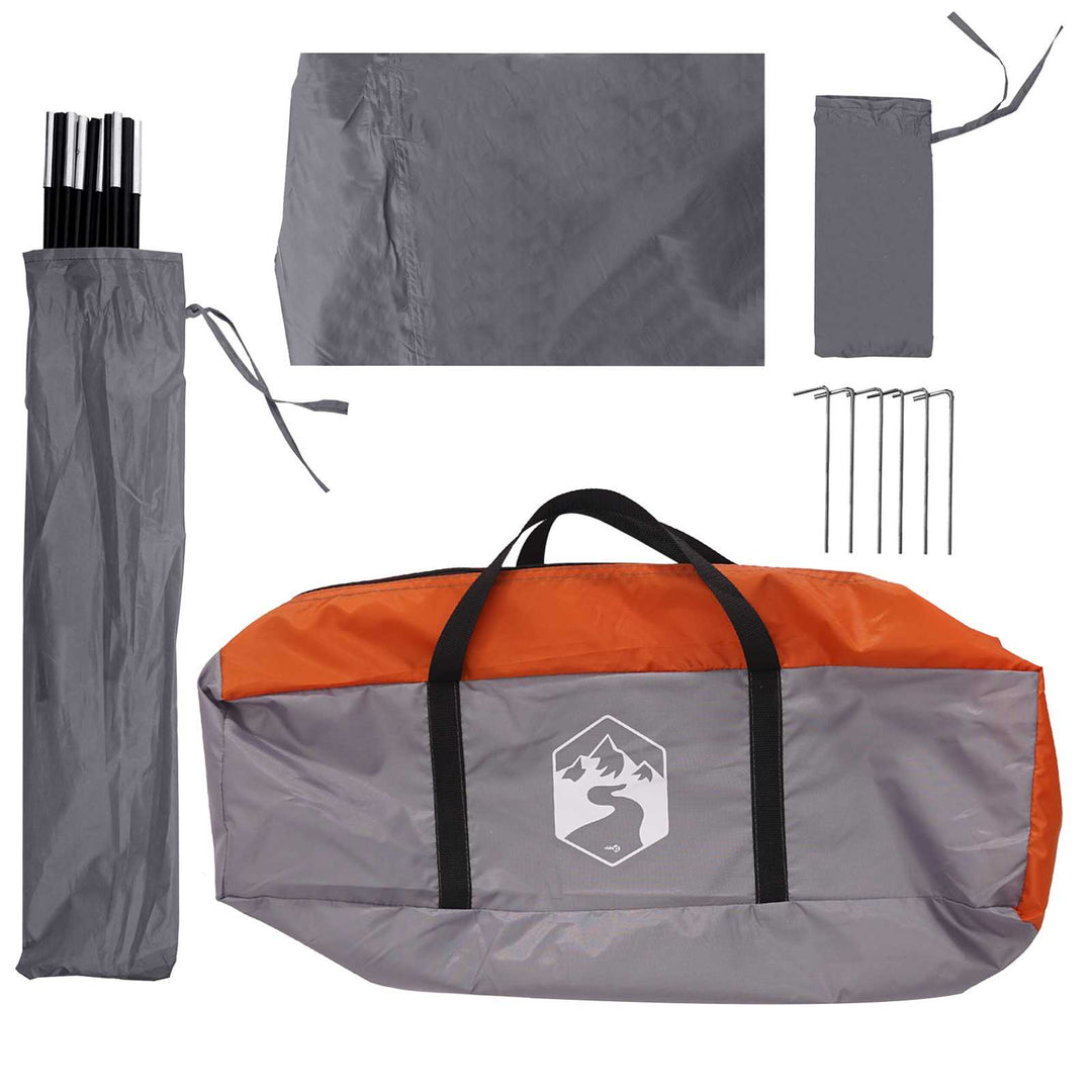 Bil Telt med tag Grå og orange 350 x 250 cm Polyester og Stål