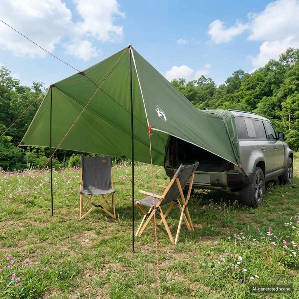Fartøjs Markise Grøn 500 x 515 x 215 cm Polyester og Stål