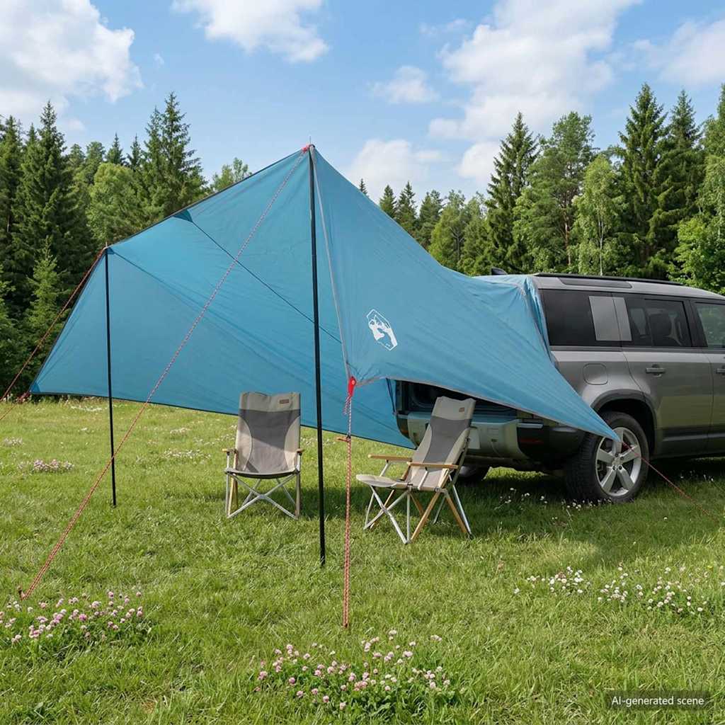 Fartøjs Markise Blå 500 x 515 x 215 cm Polyester og Stål