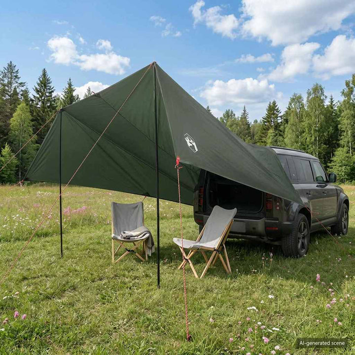 Fartøjs Markise Army grøn 500 x 515 x 215 cm Polyester og Stål