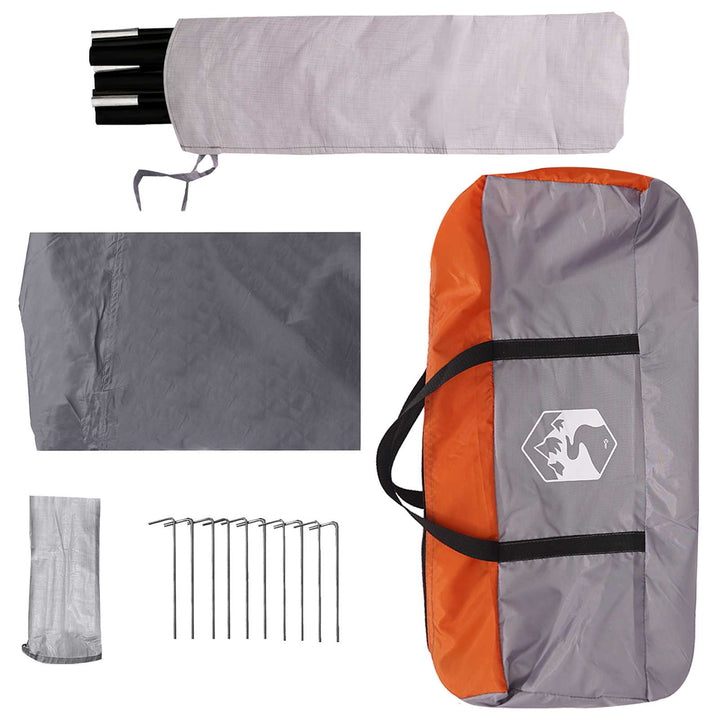 Tailgate awning vandafvisende 405 x 280 x 220 cm Grå og orange