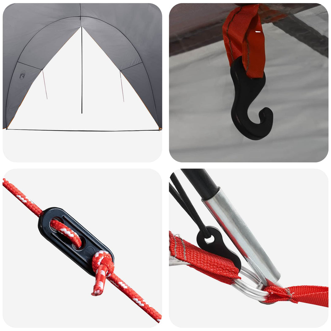 Tailgate awning vandafvisende 405 x 280 x 220 cm Grå og orange