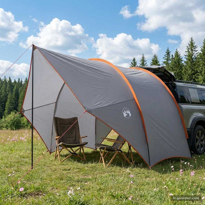 Tailgate awning vandafvisende 405 x 280 x 220 cm Grå og orange