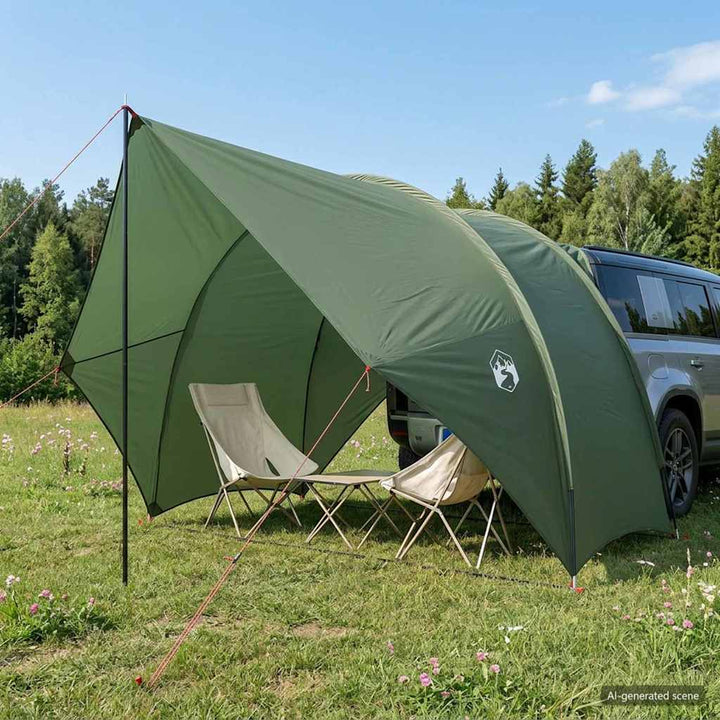 Tailgate awning vandafvisende Army Grøn 405 x 280 x 220 cm