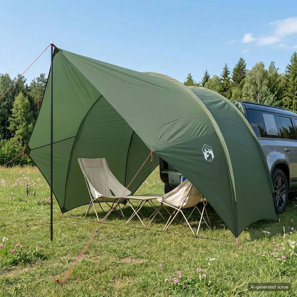 Tailgate awning vandafvisende 405 x 280 x 220 cm Army Grøn
