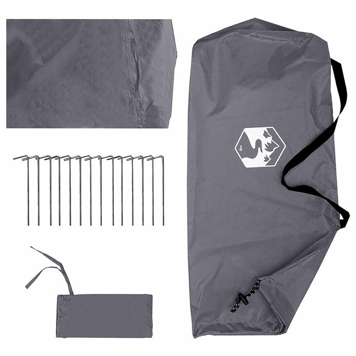 Camping tarp med mesh vægge Grå og orange 340 x 260 x 220 cm