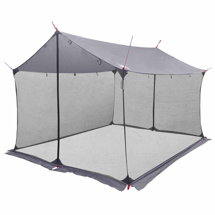 Camping tarp med mesh vægge Grå og orange 340 x 260 x 220 cm