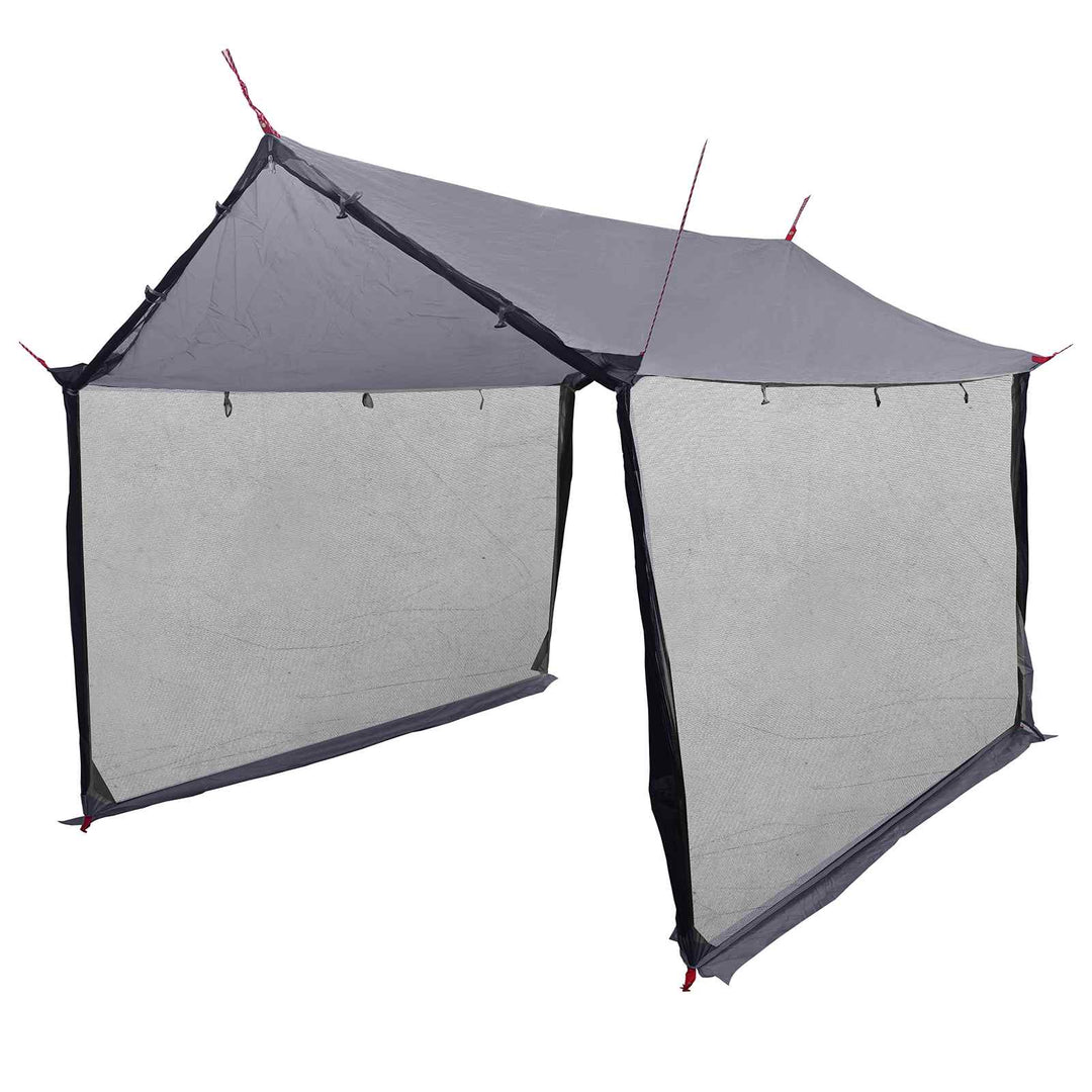 Camping tarp med mesh vægge Grå og orange 340 x 260 x 220 cm