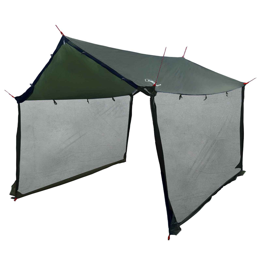 Camping tarp med mesh vægge Army Grøn 340 x 260 x 220 cm