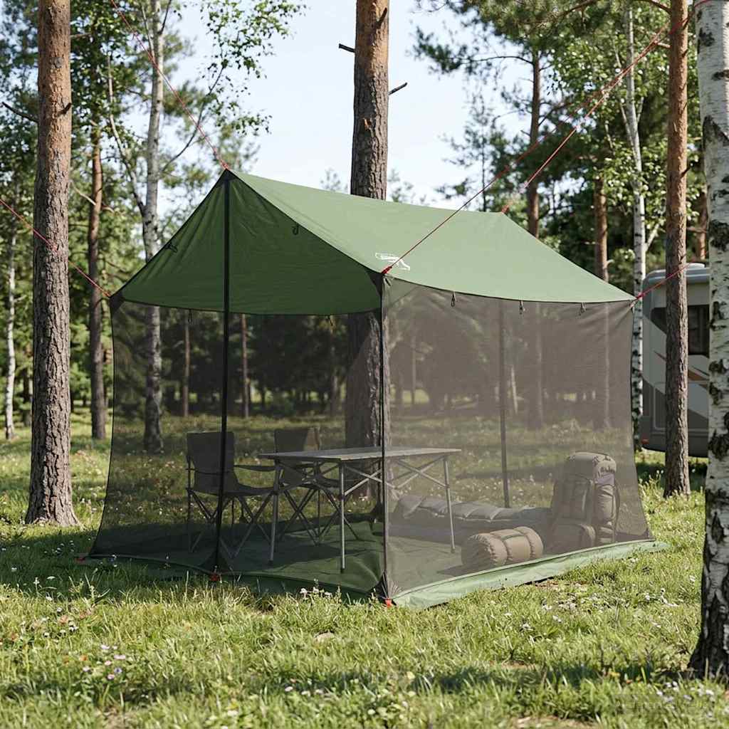 Camping tarp med mesh vægge Grøn 270 x 210 x 210 cm