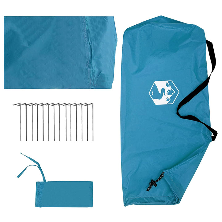 Camping tarp med mesh vægge Blå 270 x 210 x 210 cm