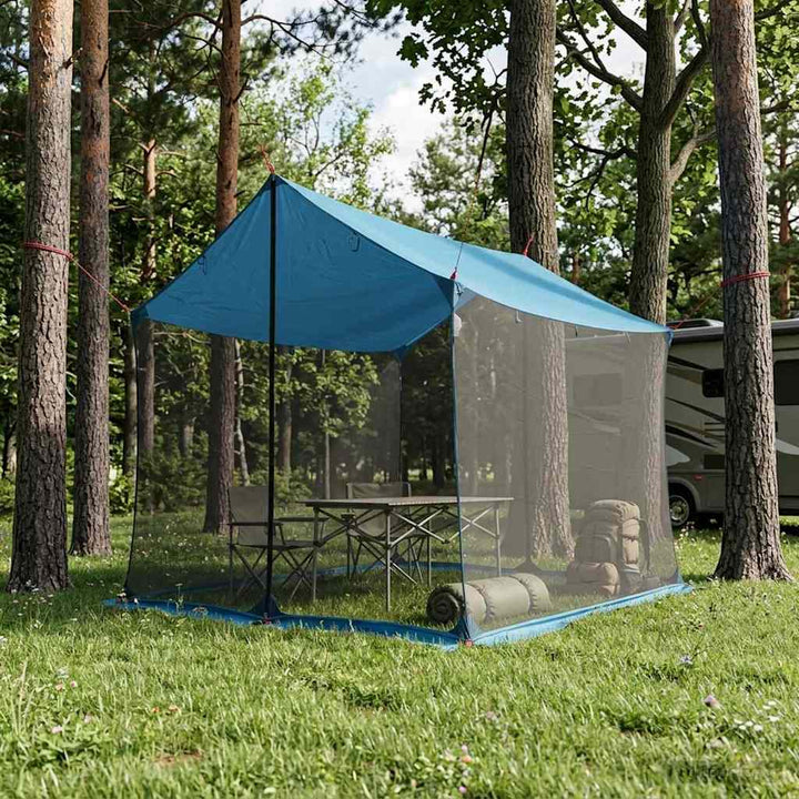 Camping tarp med mesh vægge Blå 270 x 210 x 210 cm
