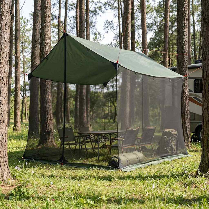 Camping tarp med mesh vægge Army Grøn 270 x 210 x 210 cm
