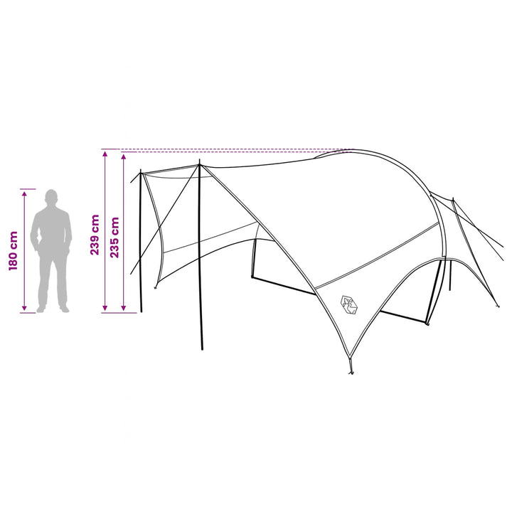 Camping tarp vandafvisende Army Grøn 550 x 400 x 230 cm