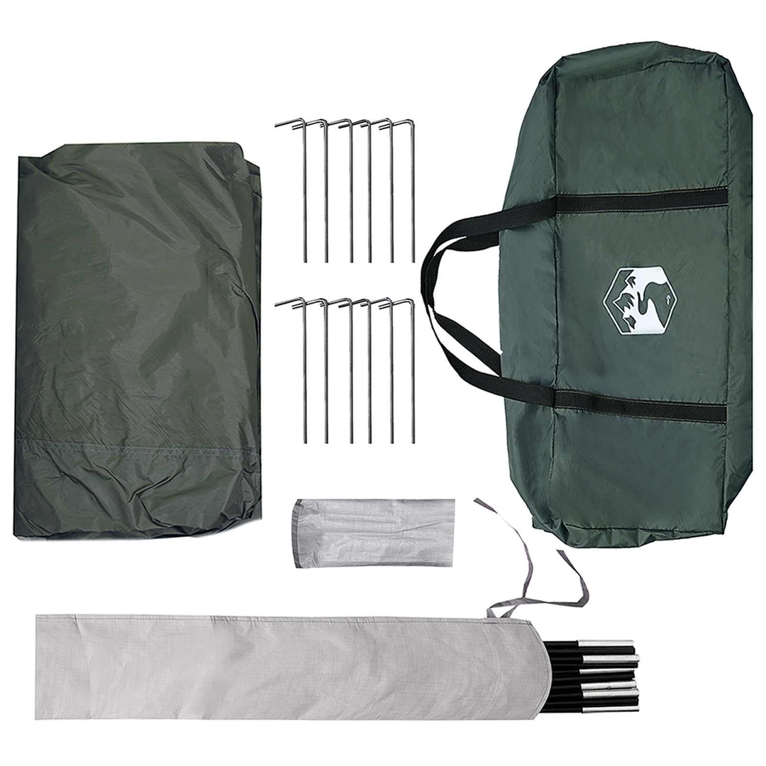 Camping tarp vandafvisende Army Grøn 695 x 580 x 200 cm