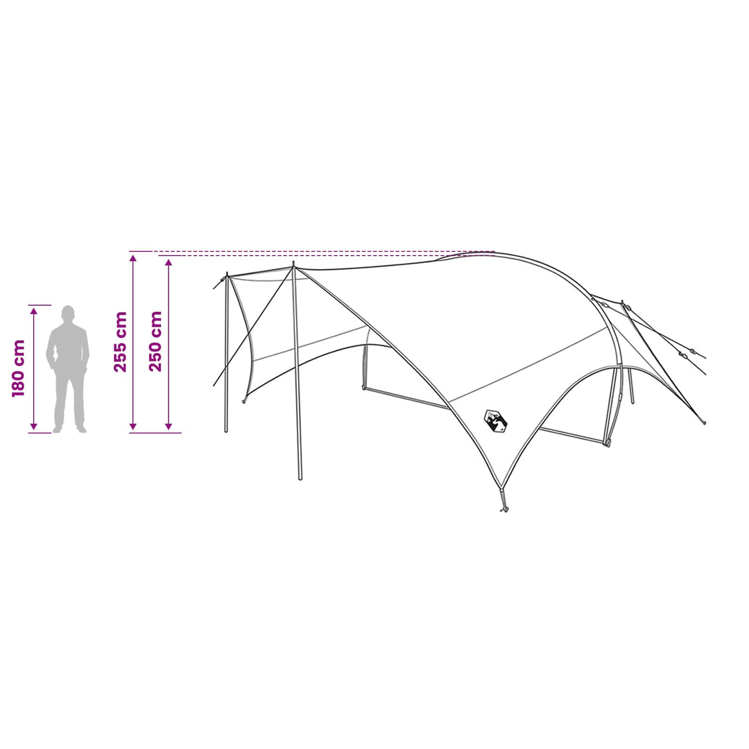 Camping tarp vandafvisende Army Grøn 695 x 580 x 200 cm