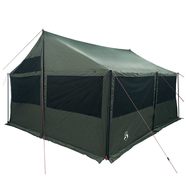 Familietelt Army grøn 450 x 400 x 265 cm Polyester og Stål