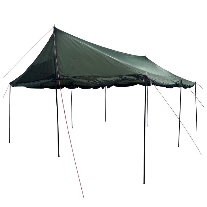 Familietelt Army grøn 450 x 400 x 265 cm Polyester og Stål