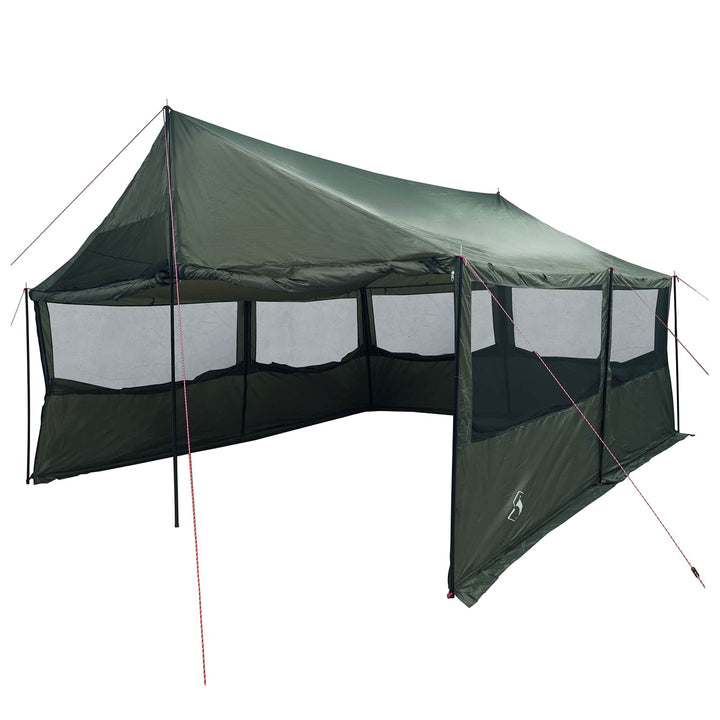 Familietelt Army grøn 600 x 400 x 268 cm Polyester og Stål