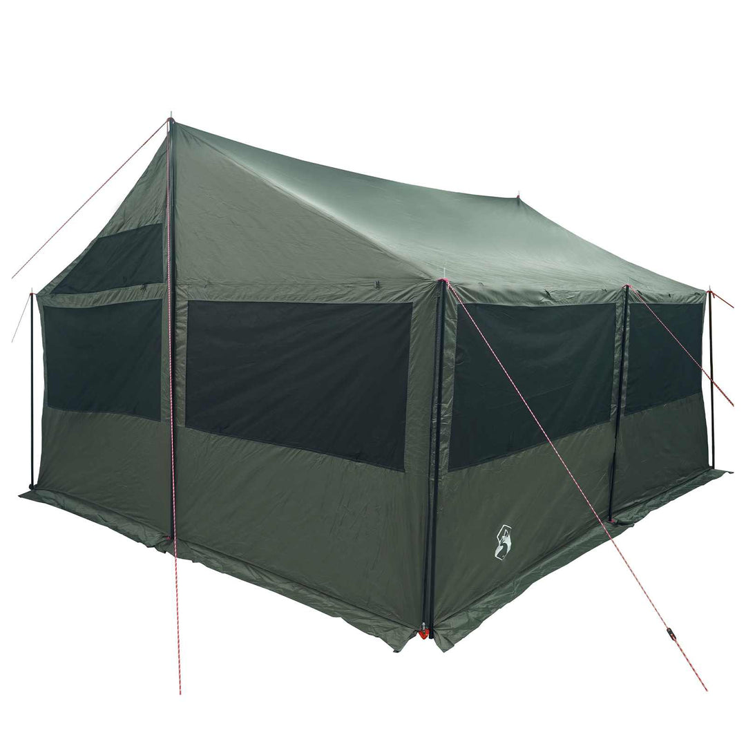 Familietelt Army grøn 600 x 400 x 268 cm Polyester og Stål