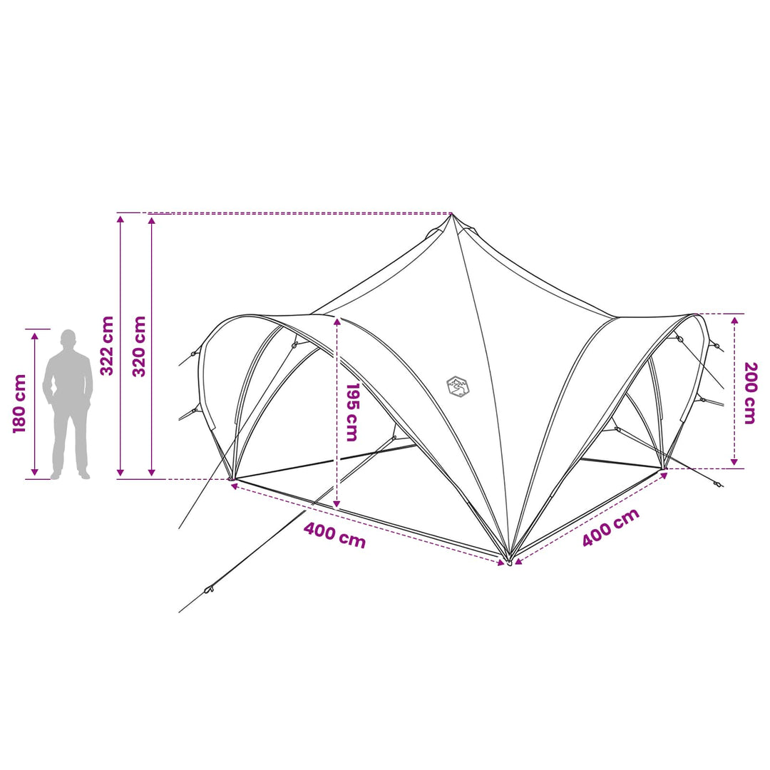 Party Tent Army grøn 400 x 400 x 320 cm Polyester og Stål