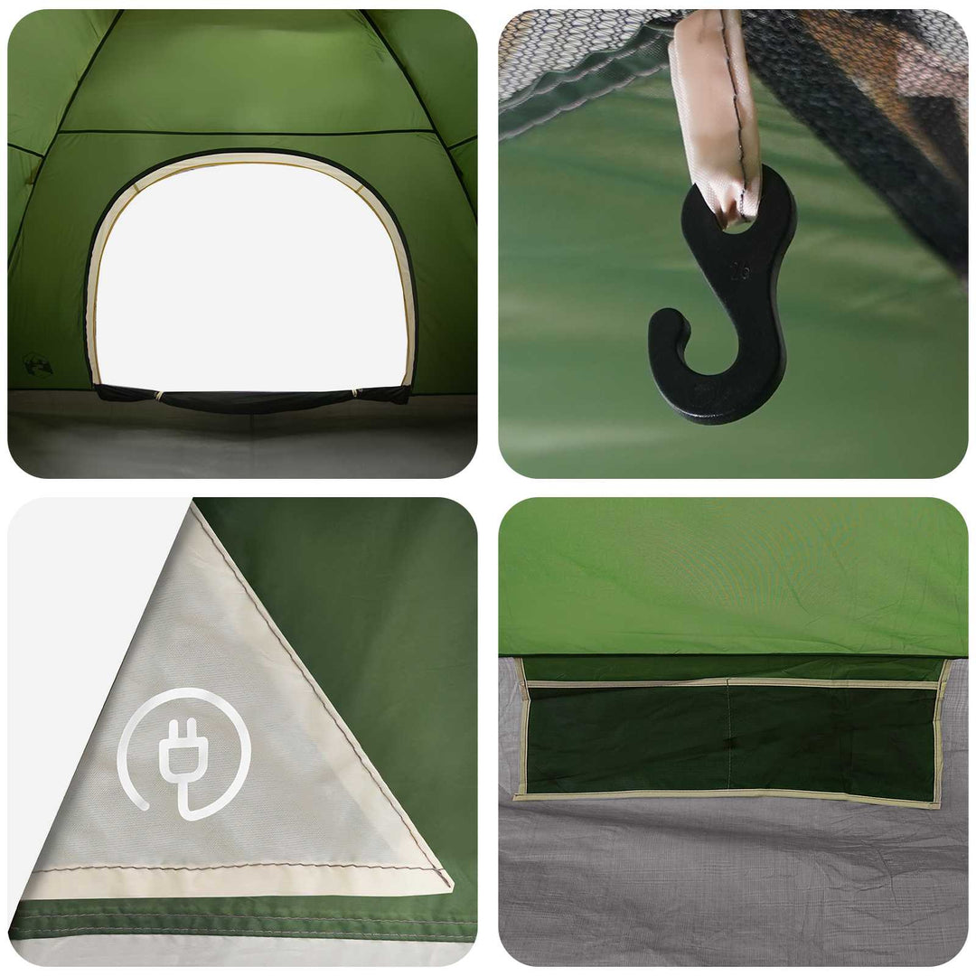 Camping telt med tag med luftventil Grøn 275 x 215 x 125 cm