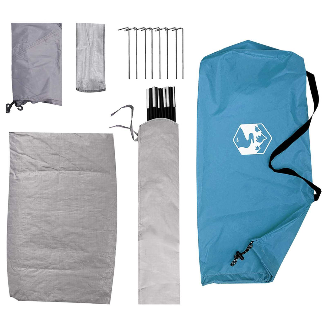 Camping telt med tag med luftventil Blå 275 x 215 x 125 cm