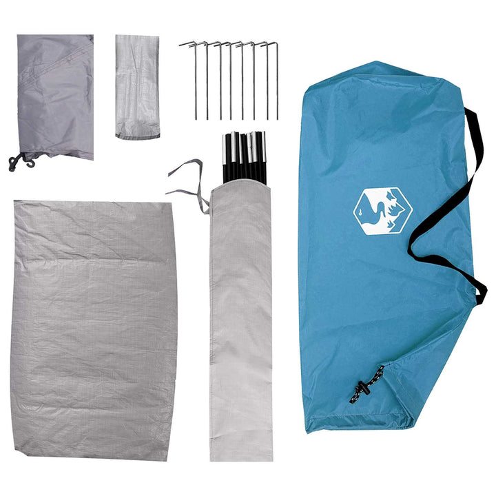 Camping telt med tag med luftventil Blå 275 x 215 x 125 cm