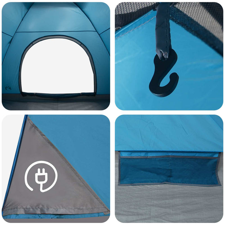 Camping telt med tag med luftventil Blå 275 x 215 x 125 cm