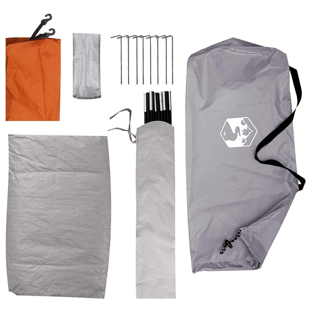 Camping telt med tag Grå og orange 275 x 215 x 125 cm
