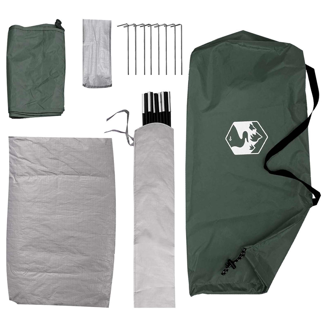 Camping telt med tag Army Grøn 275 x 215 x 125 cm