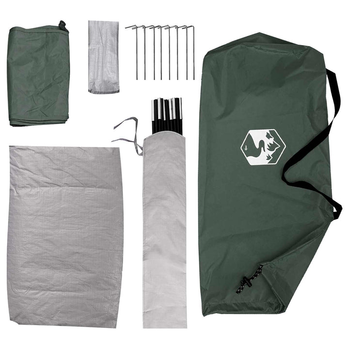 Camping telt med tag Army Grøn 275 x 215 x 125 cm