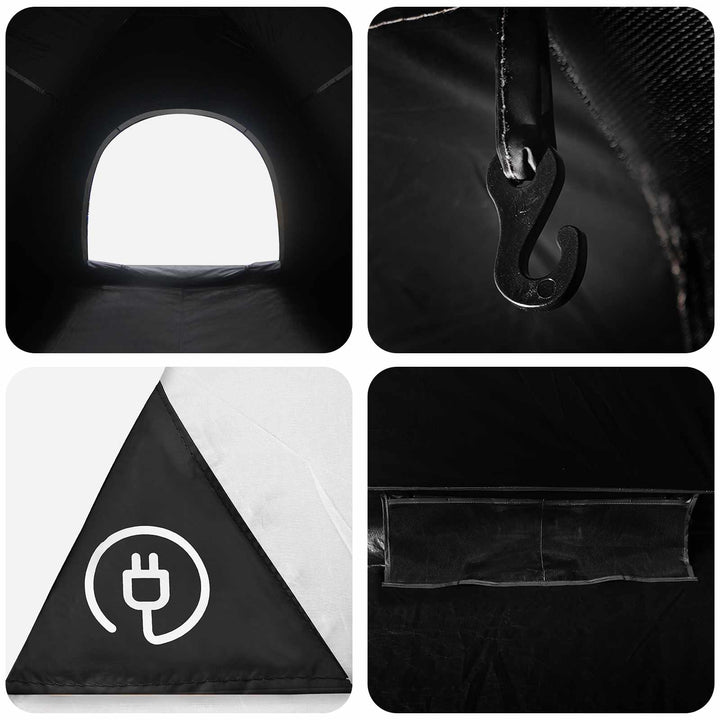 Camping telt med tag Hvid Blackout 275 x 215 x 125 cm
