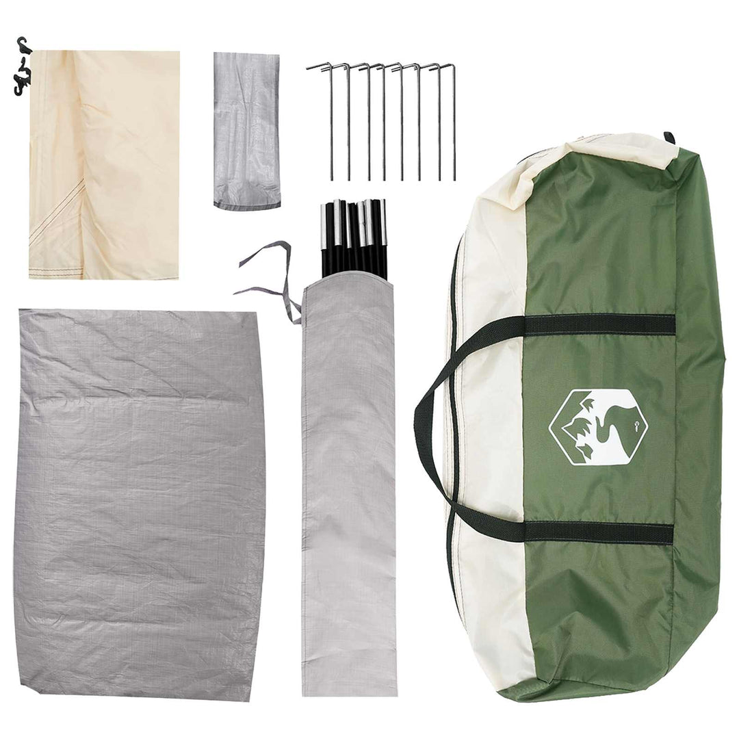 Camping telt med tag med luftventil Grøn 335 x 275 x 180 cm