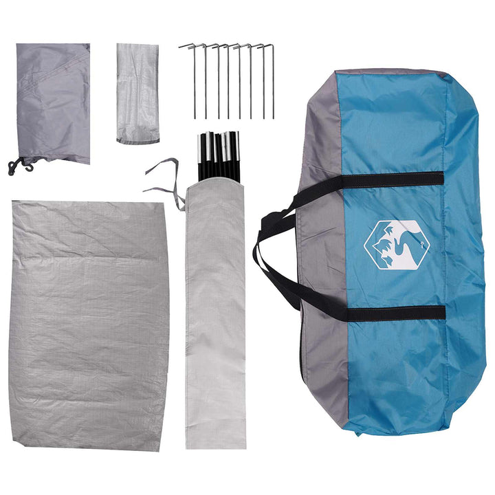 Camping telt med tag med luftventil Blå 335 x 275 x 180 cm