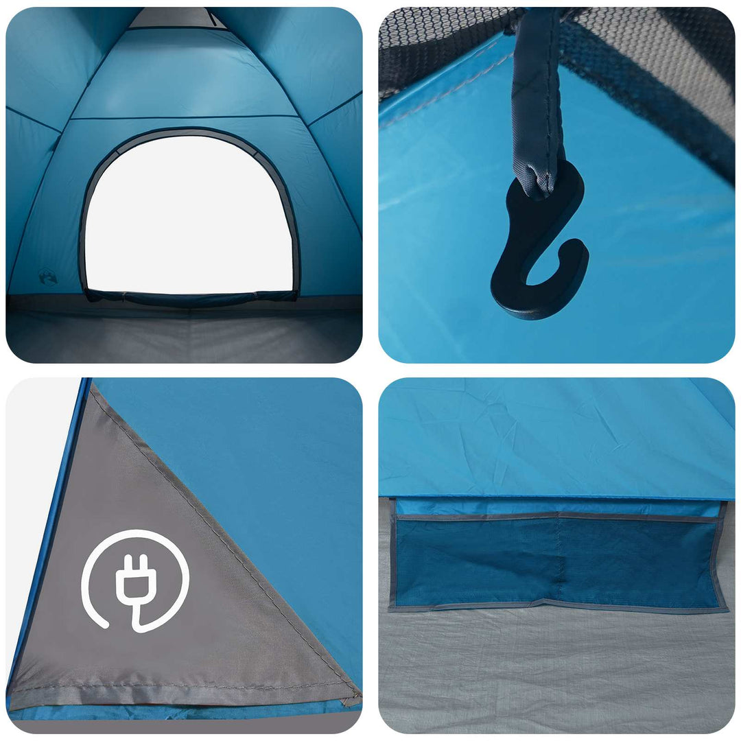 Camping telt med tag med luftventil Blå 335 x 275 x 180 cm