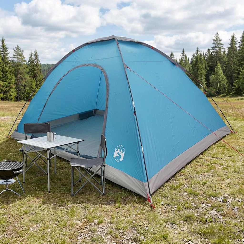Camping telt med tag med luftventil Blå 335 x 275 x 180 cm