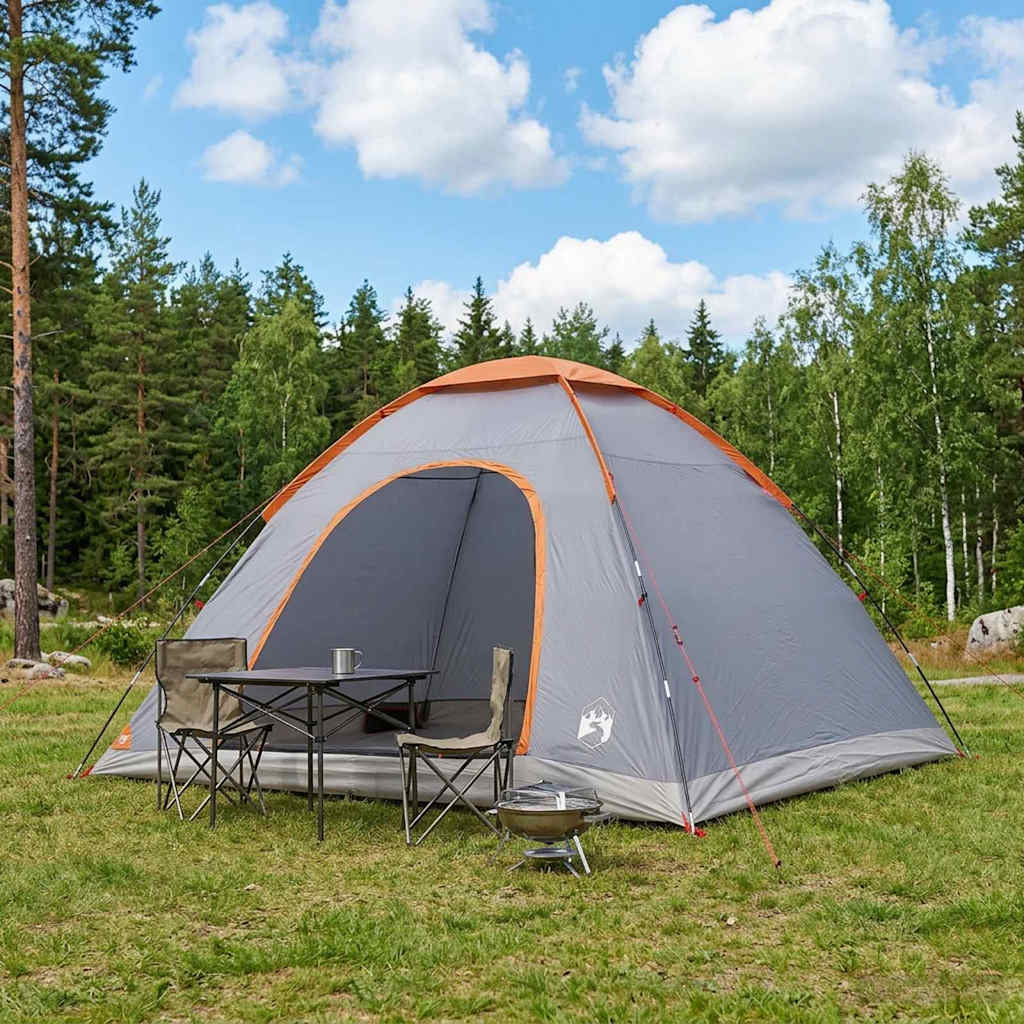 Camping telt med tag Grå og orange 335 x 275 x 180 cm