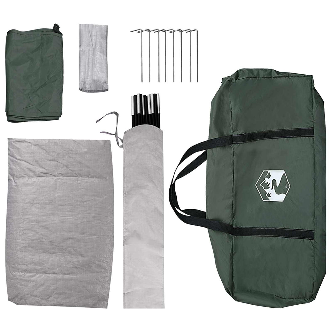 Camping telt med tag Army Grøn 335 x 275 x 180 cm