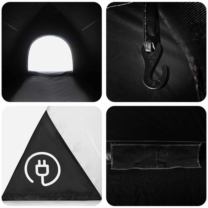 Camping telt med tag Hvid Blackout 335 x 275 x 180 cm
