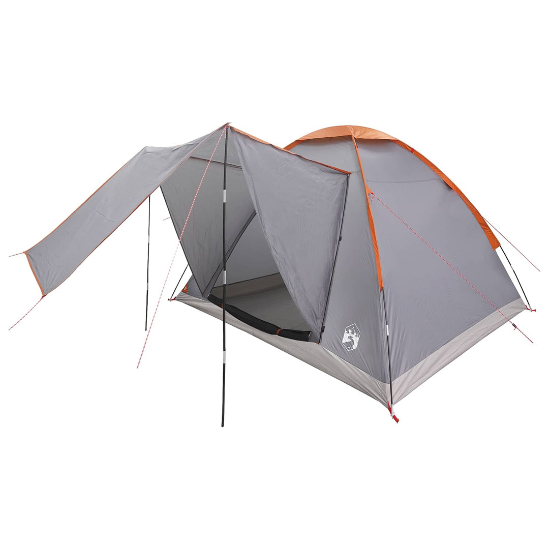 Camping telt Grå og orange 4-personers Polyester og Stål