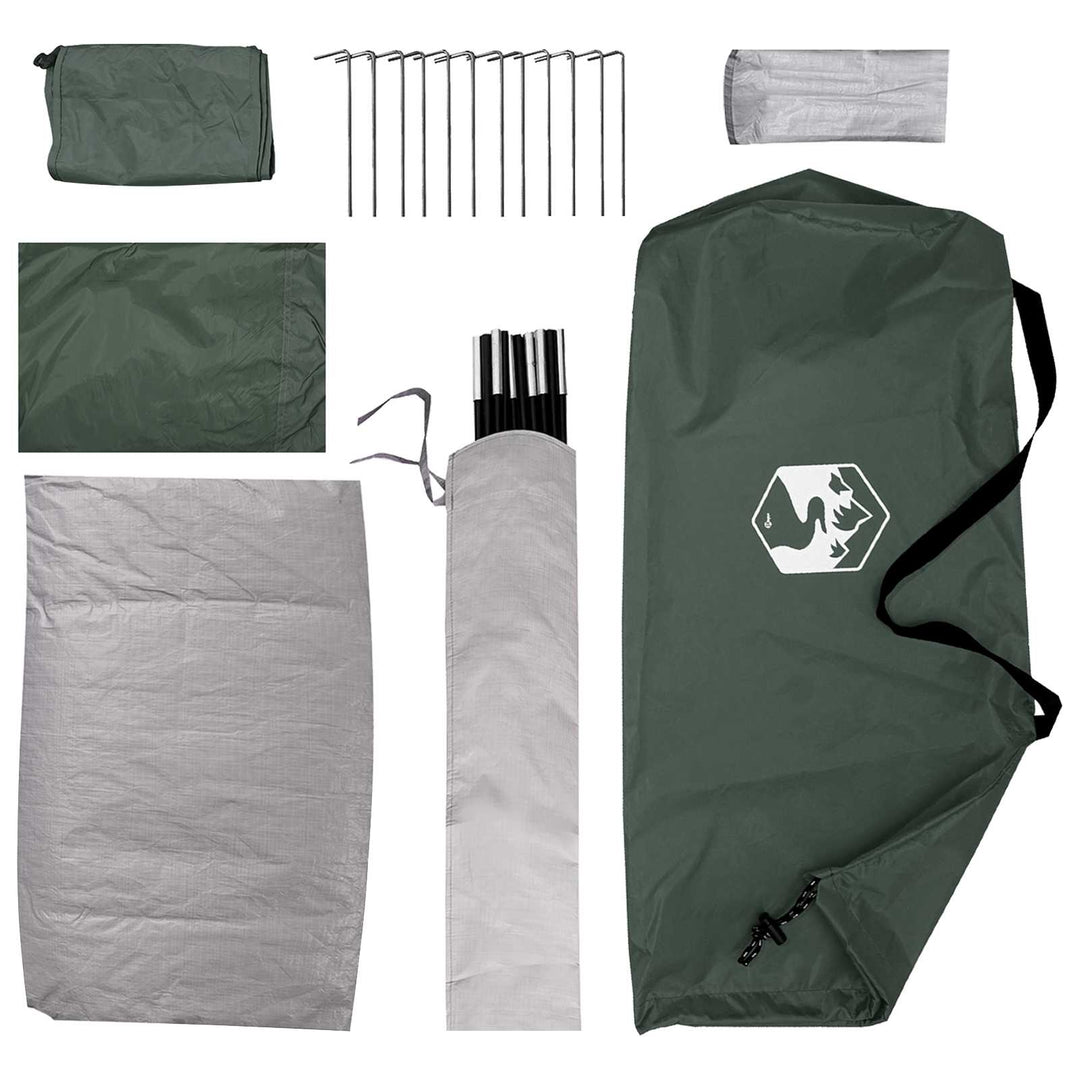 Camping telt Army Grøn 275 x 215 x 125 cm Polyester og Stål