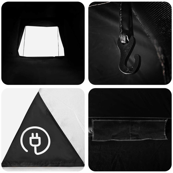 Camping telt Hvid Blackout 275 x 215 x 125 cm Polyester og Stål