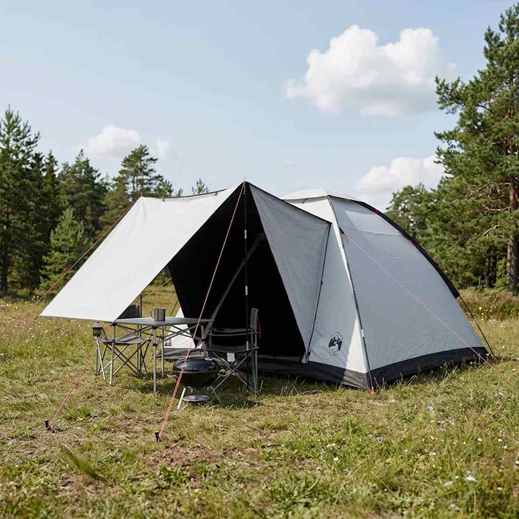 Camping telt Hvid Blackout 275 x 215 x 125 cm Polyester og Stål