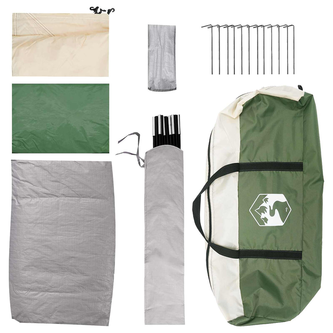 Camping telt med tag Grøn 6-personers Polyester og Stål