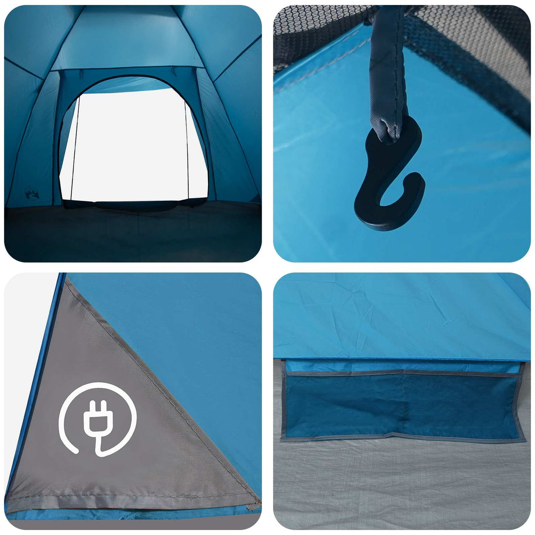 Camping telt med tag Blå 6-personers Polyester og Stål