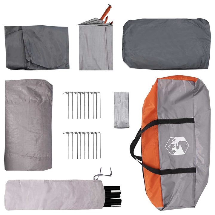Tunneltelt Grå og orange 427 x 305 x 205 cm Polyester og Stål