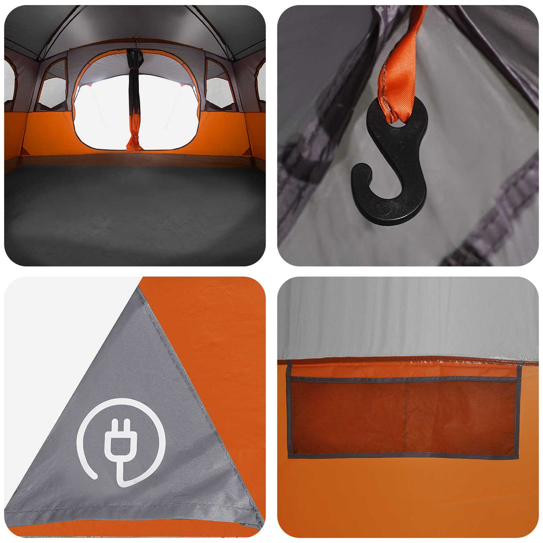 Tunneltelt Grå og orange 427 x 305 x 205 cm Polyester og Stål
