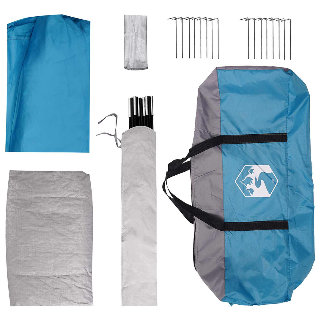 Familietelt med tag Blå 487 x 340 x 216 cm Polyester og Stål